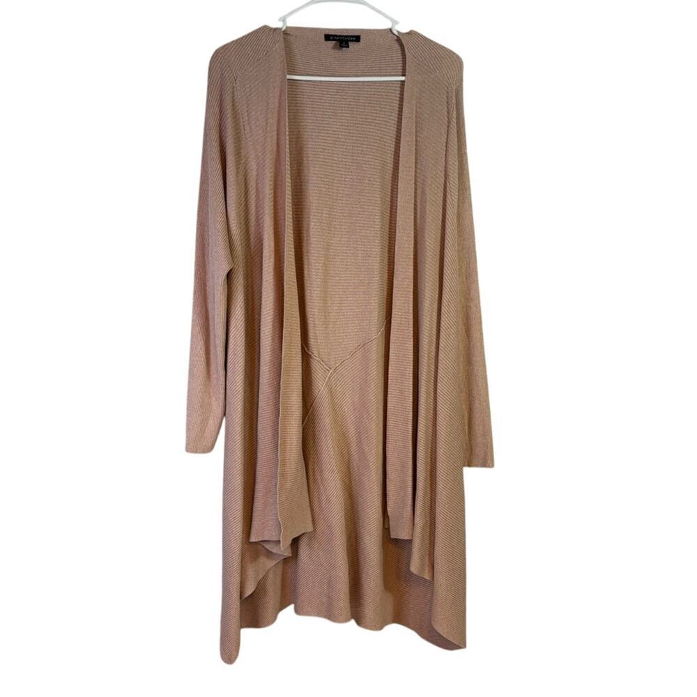 41 Hawthorn Women's Pink Open Front Ribbed Cardigan Size 2XL J0192